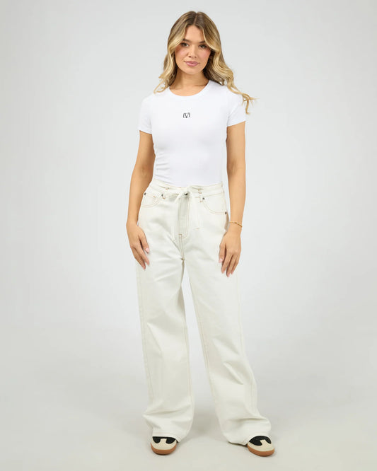 AAE || Gia High Rise Baggy - Vintage White