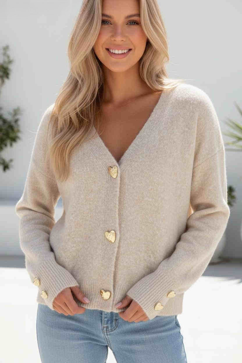Maisy Cardigan - Taupe