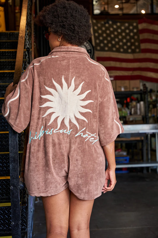 Hibiscus Hotel || Brown Sundown Playsuit