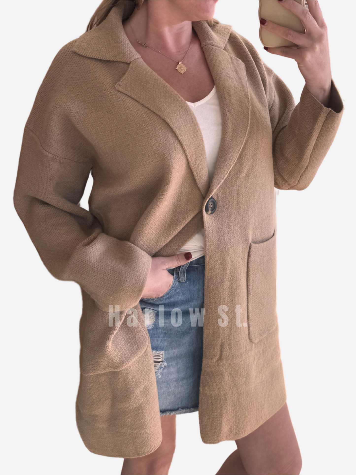 Harlow Knitted Coat - Brown