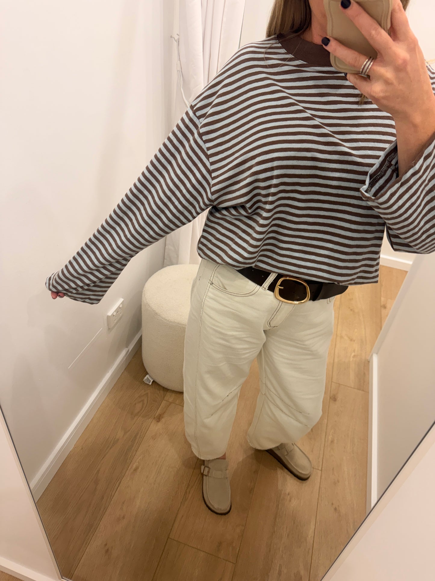 AAE || Paloma L/S Striped Tee - Ocean Blue