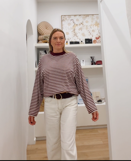 AAE || Paloma L/S Striped Tee - Port