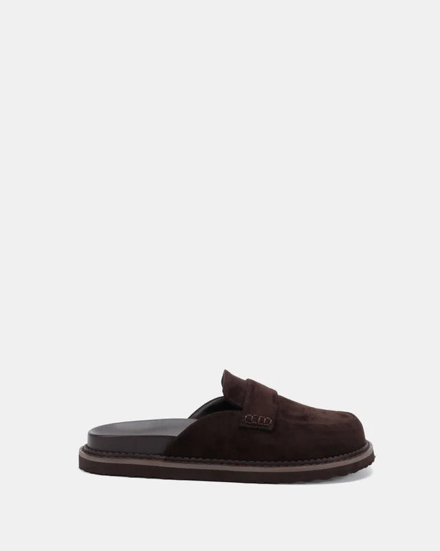 Lotusa Suede Slide - Chocolate