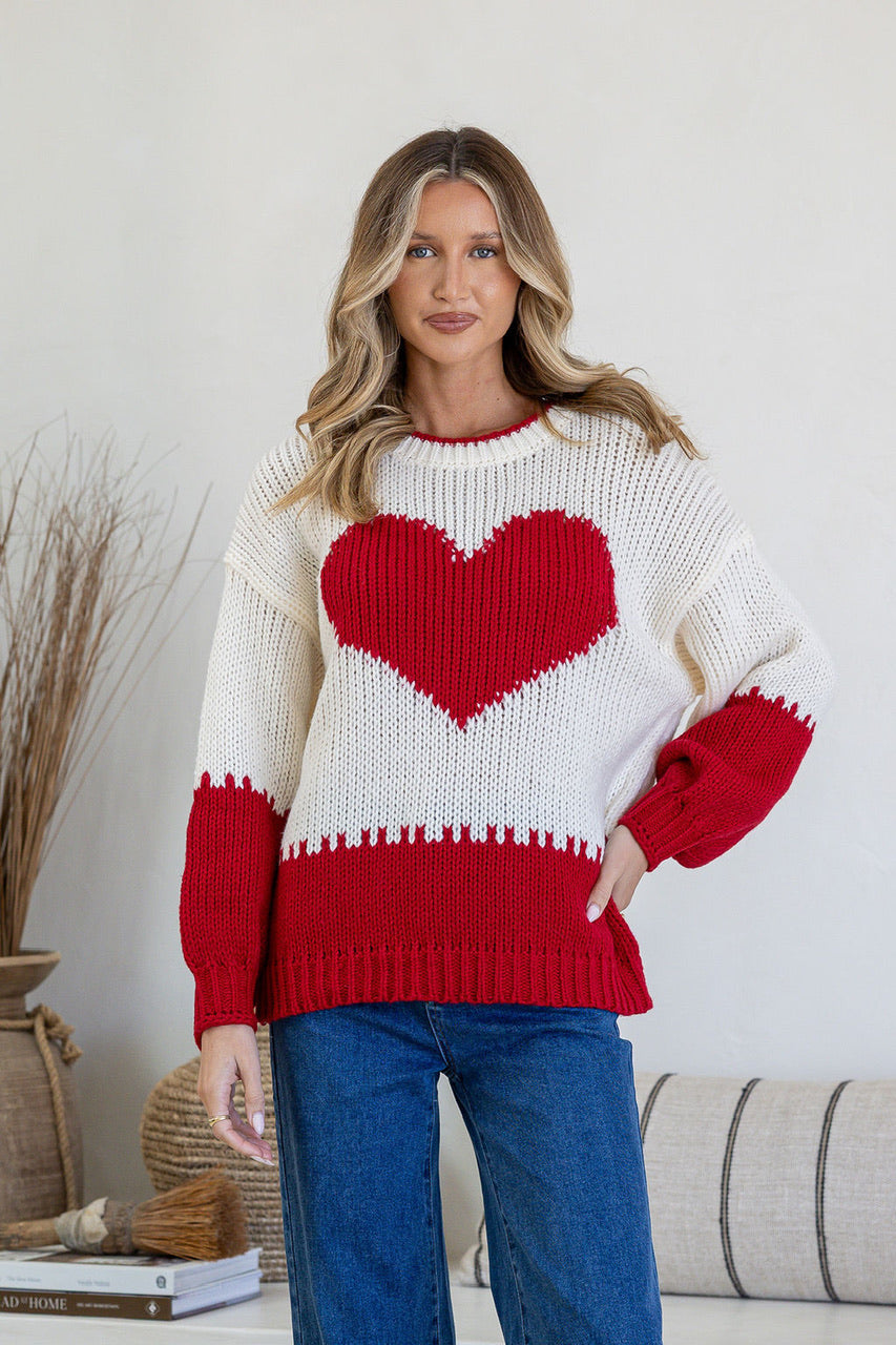 Lover Knit Jumper - Red