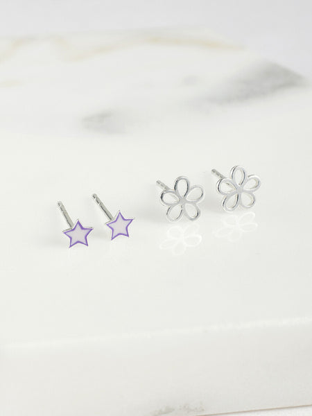 Star Stud Set- Lilac