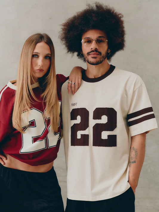 SŚAINT || 22 Motion Tee - Cream + Espresso