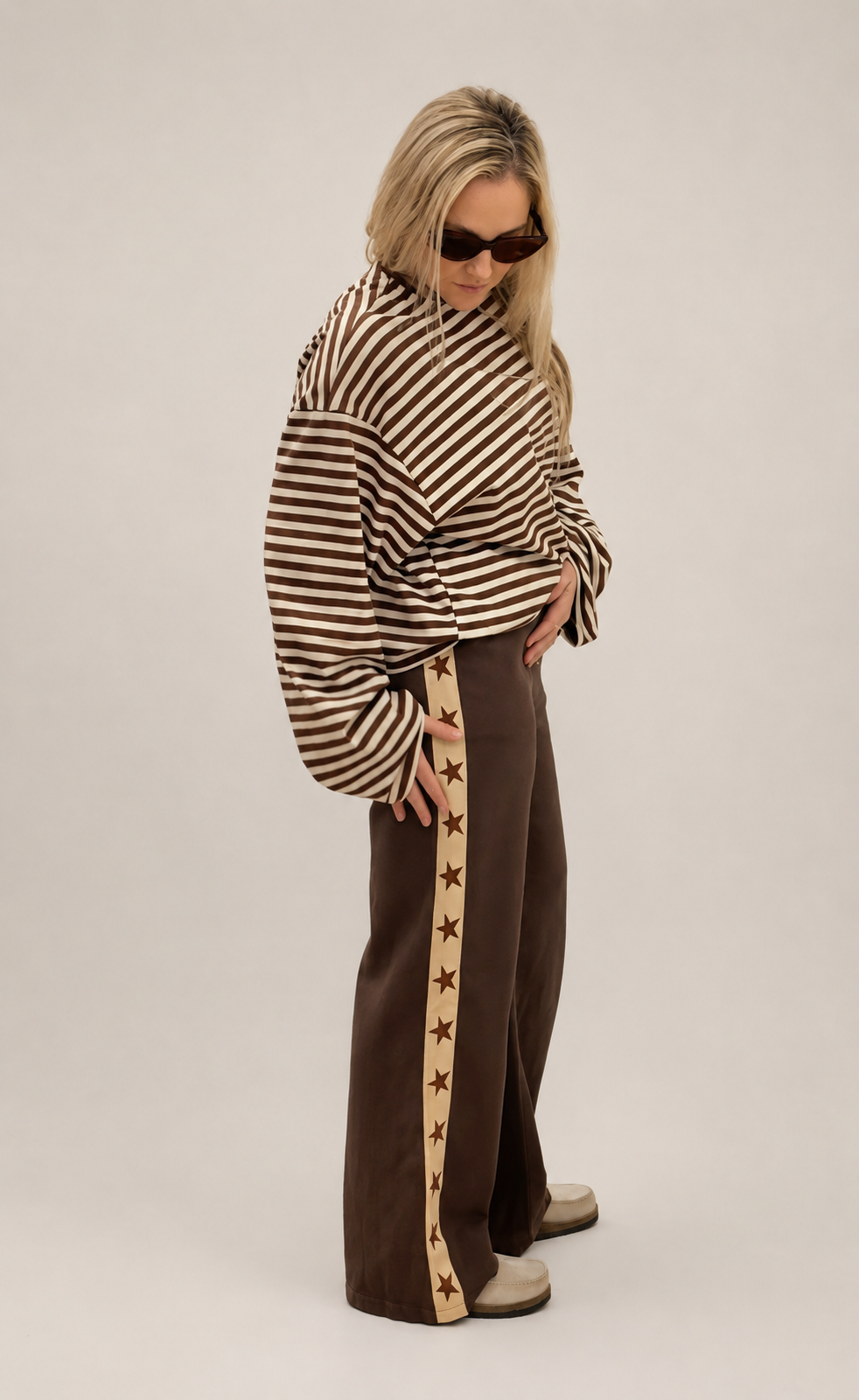 Star Pants - Brown/Beige