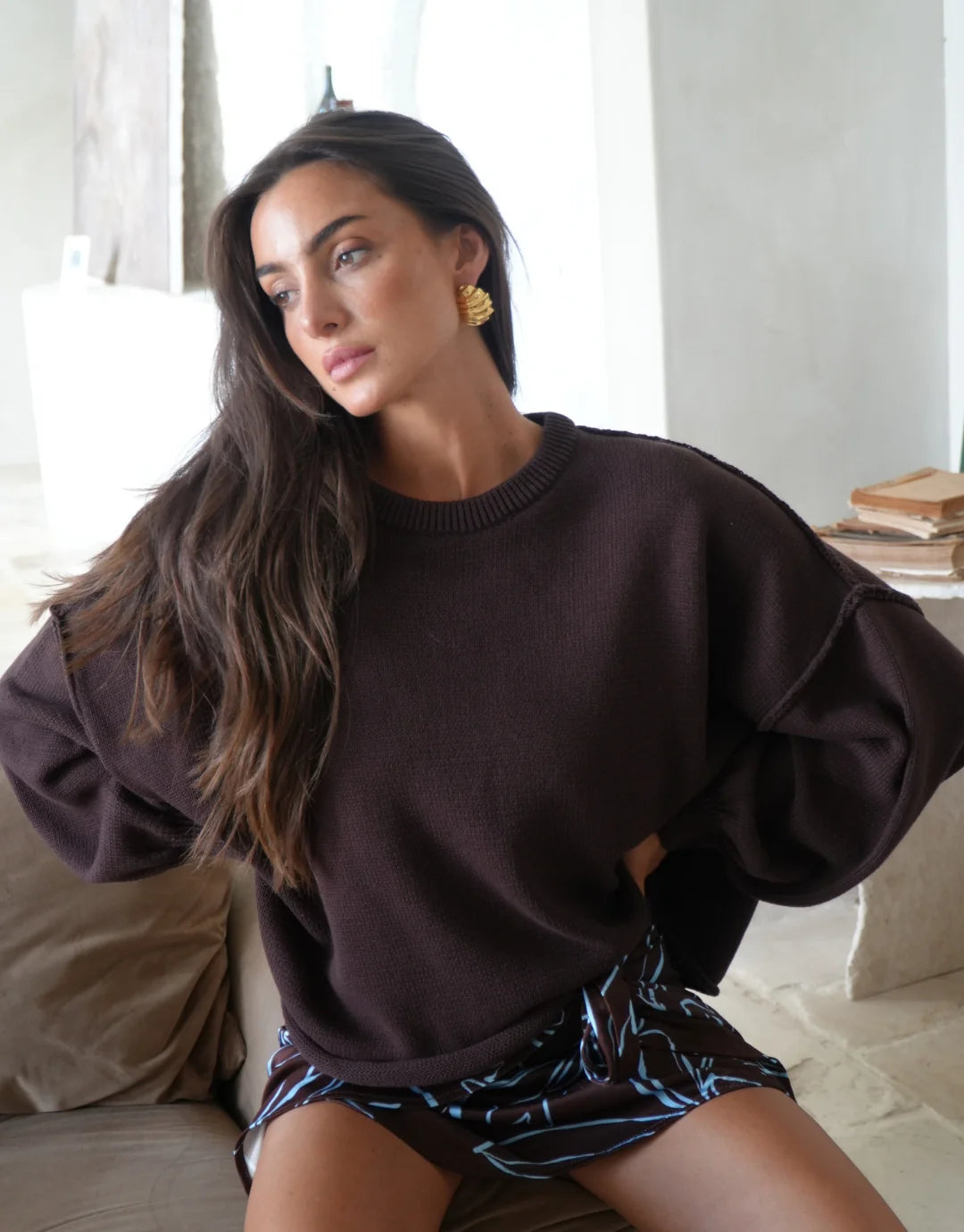 Luna Lane || Juni Jumper - Chocolate