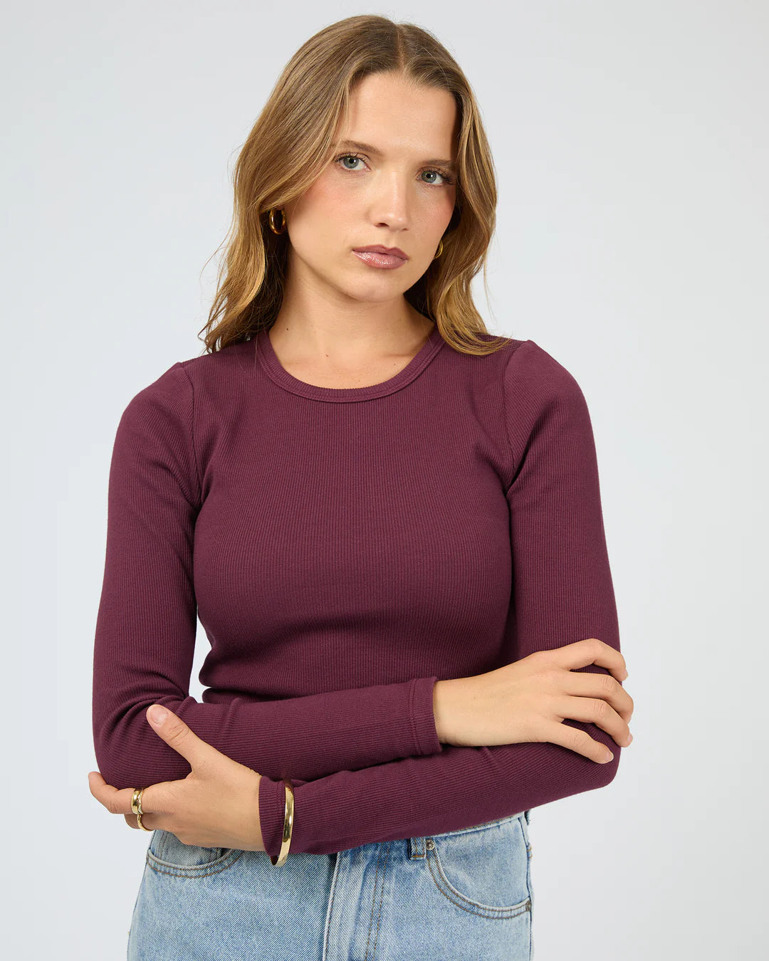 Silent Theory || Rib L/S - Cherry