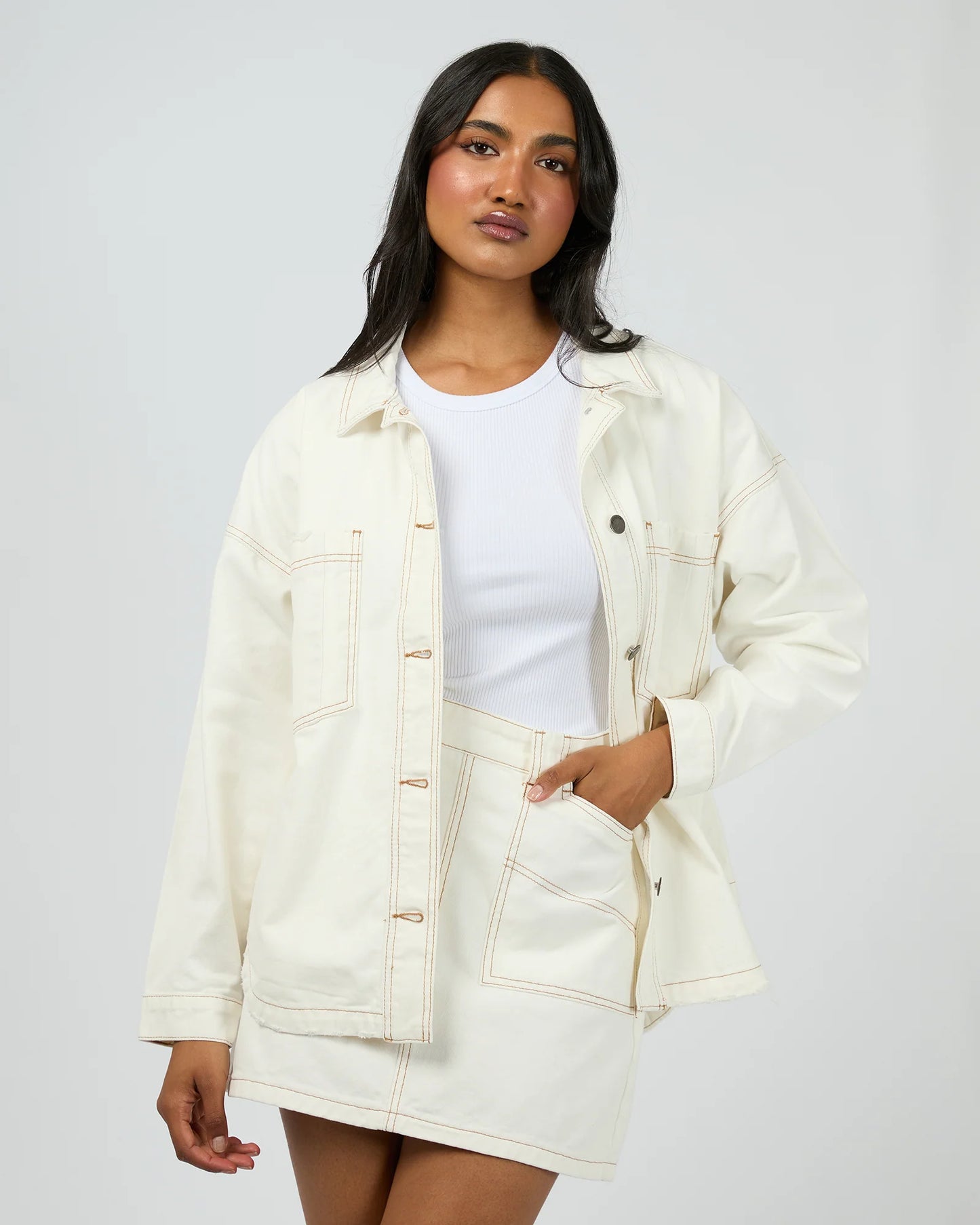 AAE || Dale Shacket - Vintage White