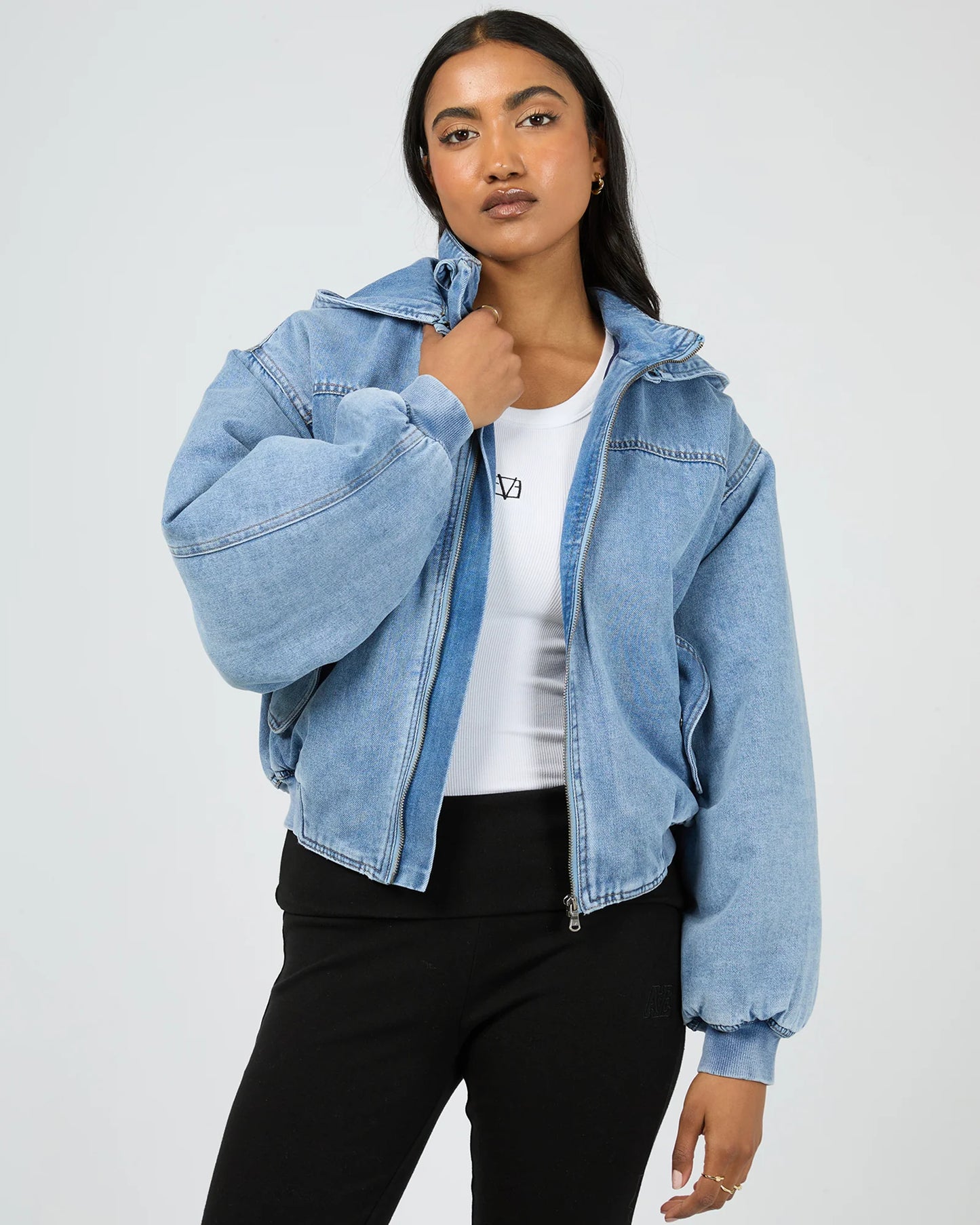 AAE || Brixton Denim Bomber Jacket