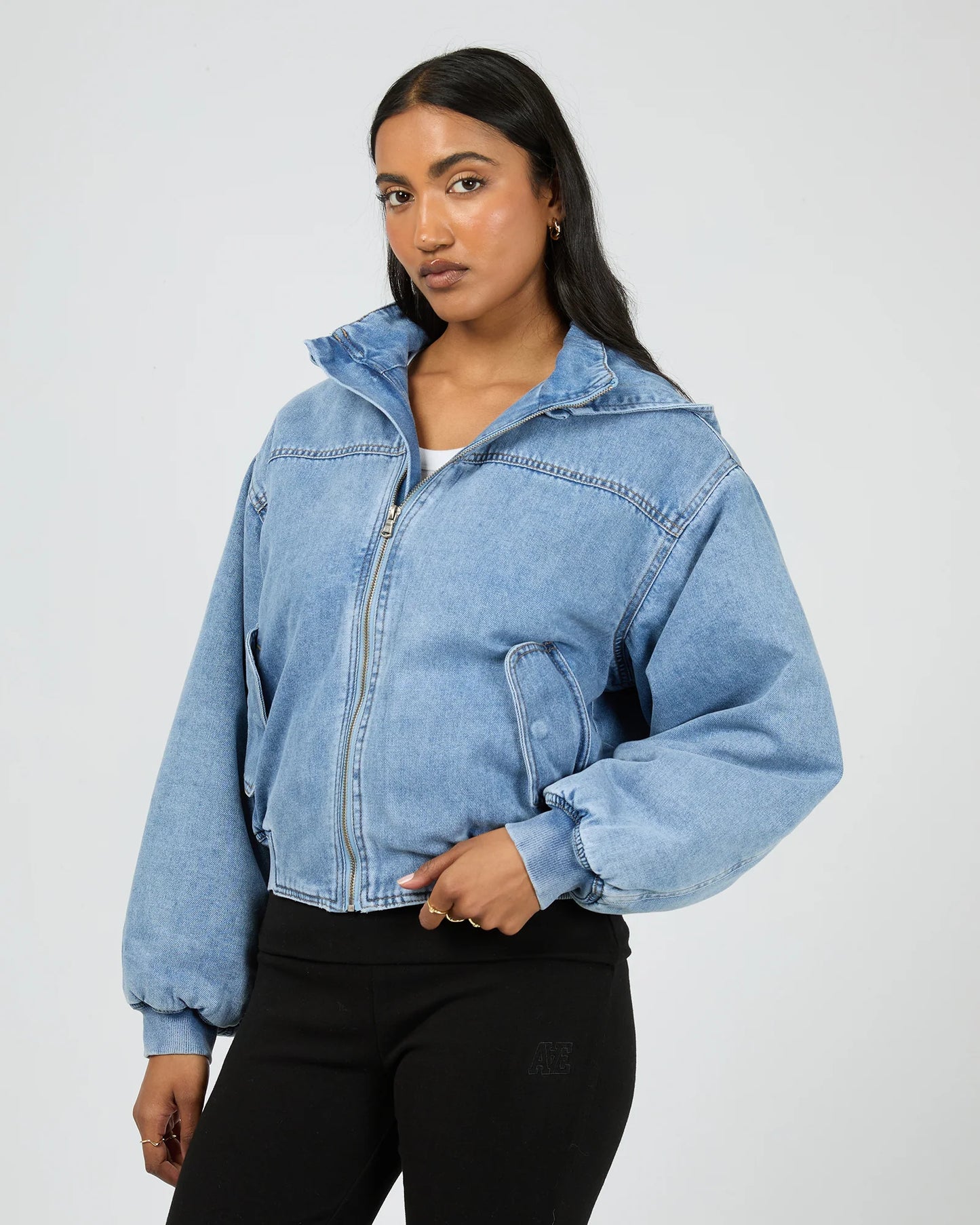 AAE || Brixton Denim Bomber Jacket