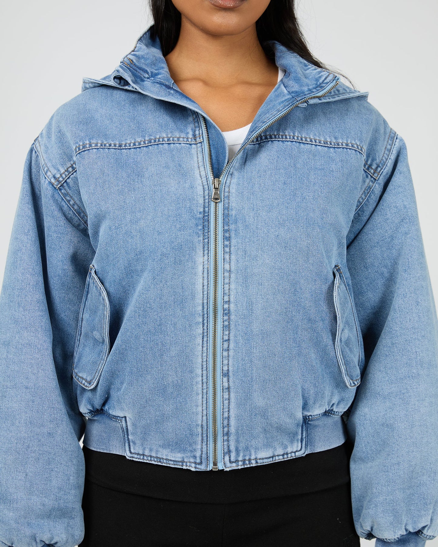 AAE || Brixton Denim Bomber Jacket