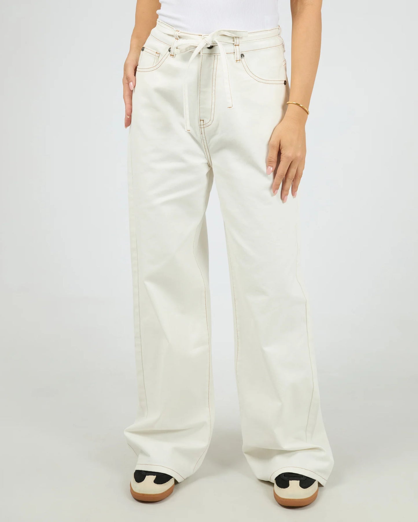 AAE || Gia High Rise Baggy - Vintage White