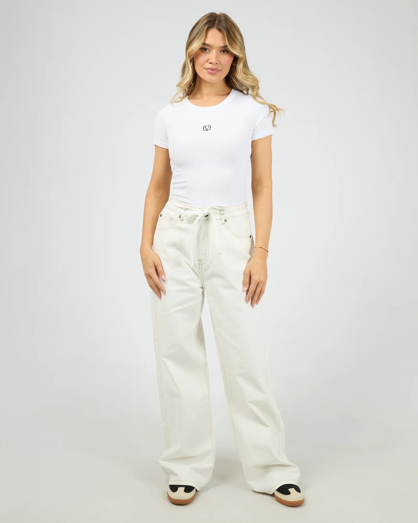 AAE || Gia High Rise Baggy - Vintage White