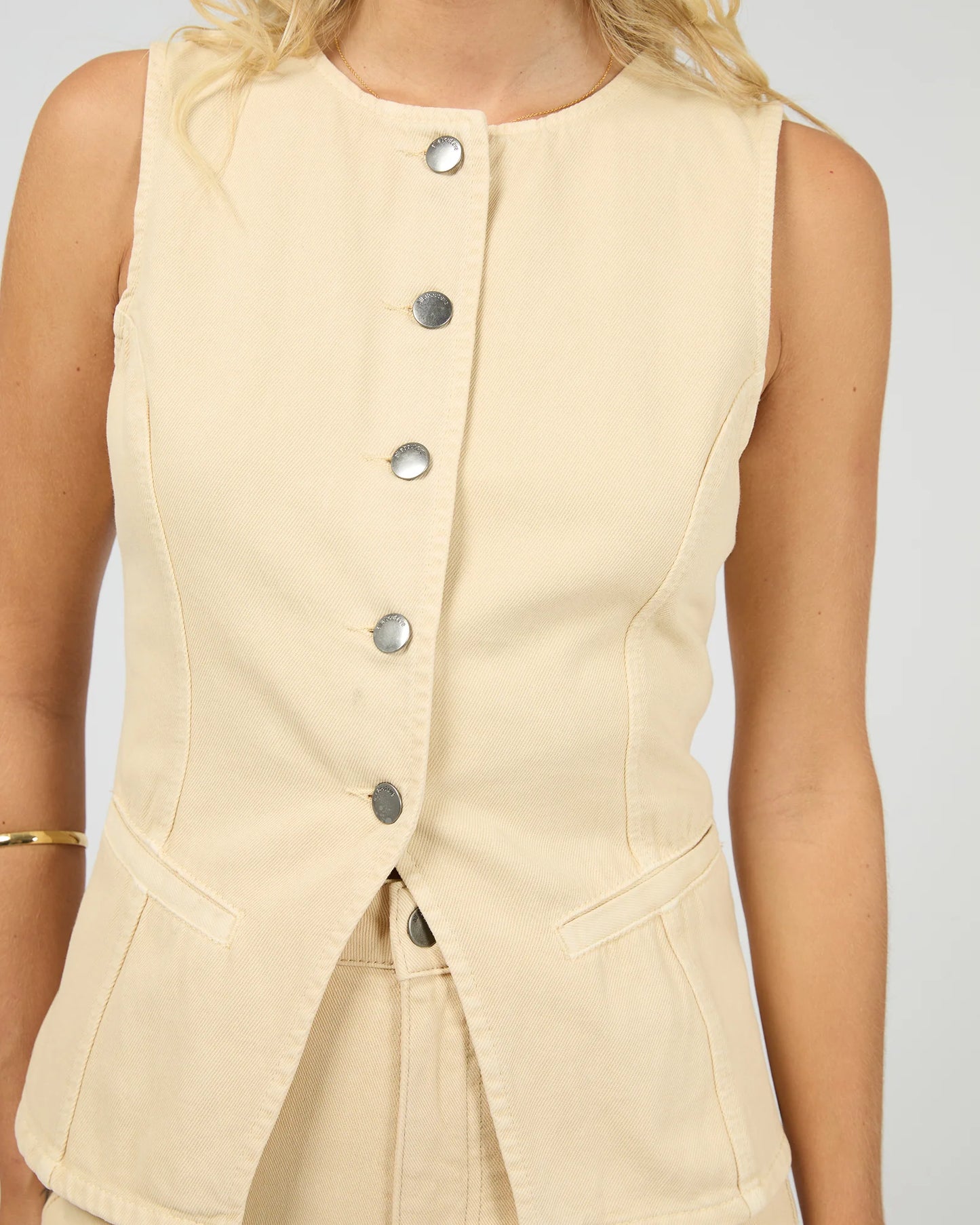AAE || Lena Denim Vest - Butter