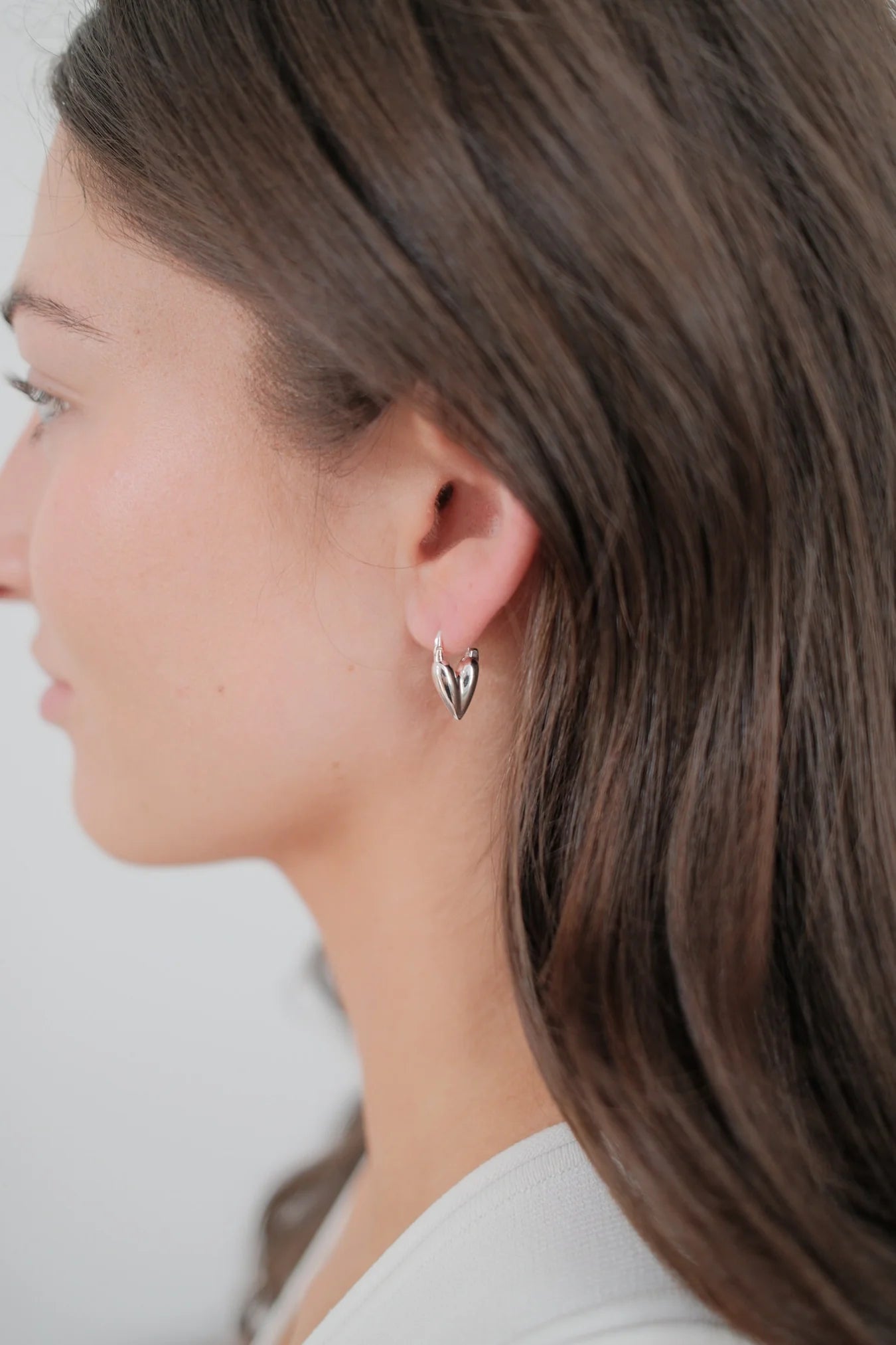 Zafino || Jess Heart Hoop - Silver