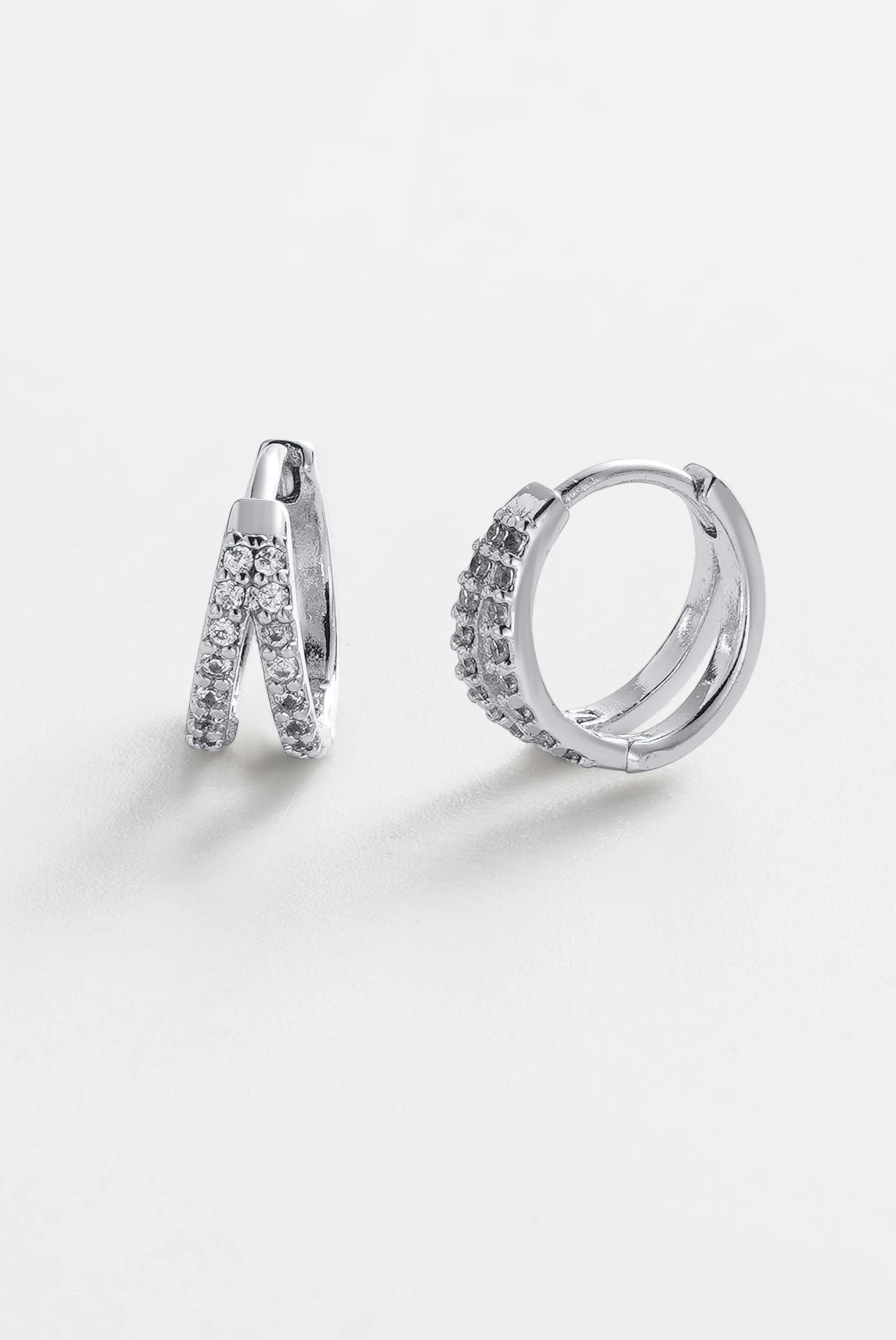 Zafino || Celia Huggie Earrings - Silver