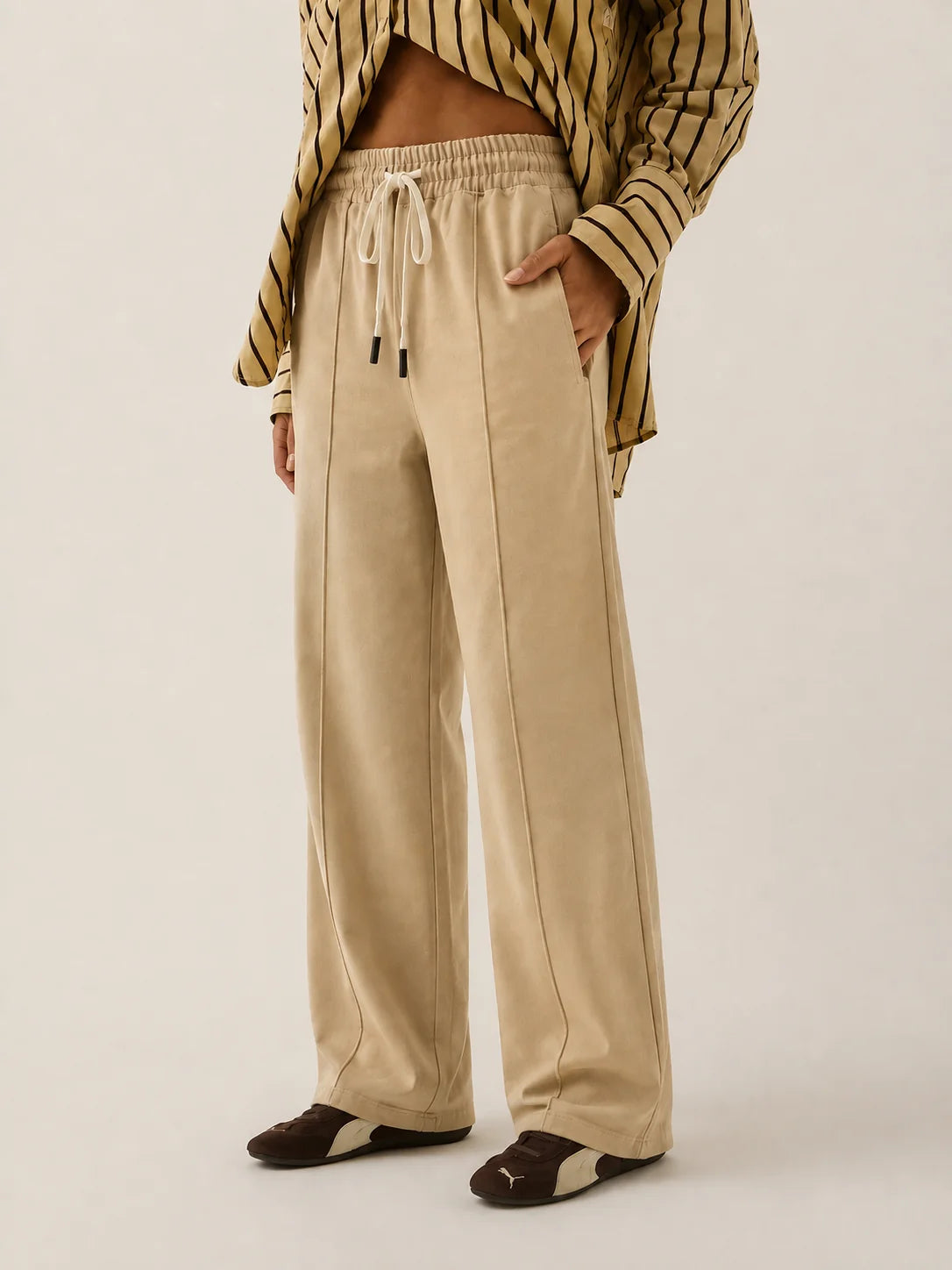 Araminta James || Twill Pant - Beige