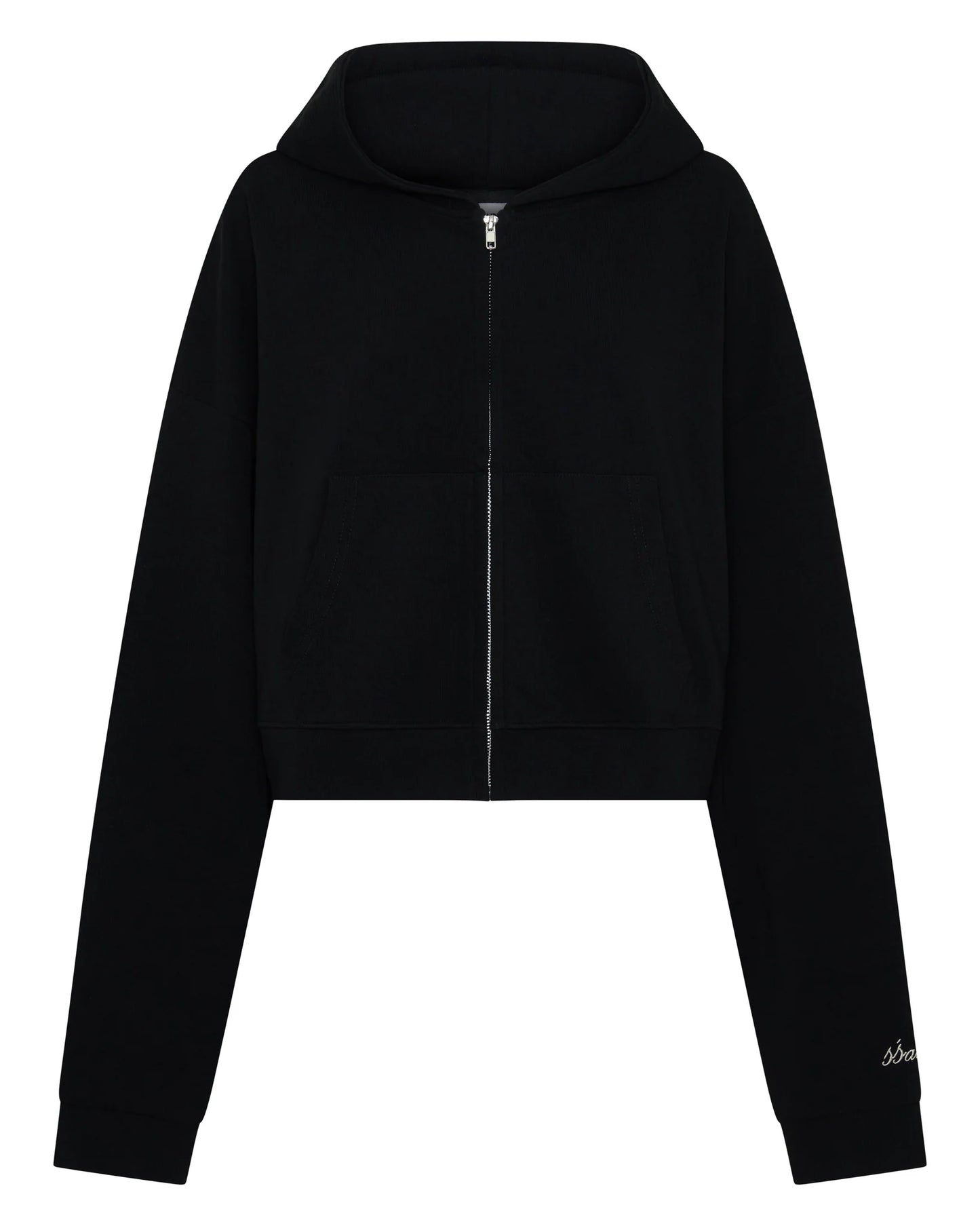 SŚAINT || Cropped Hoodie - Black + Butter
