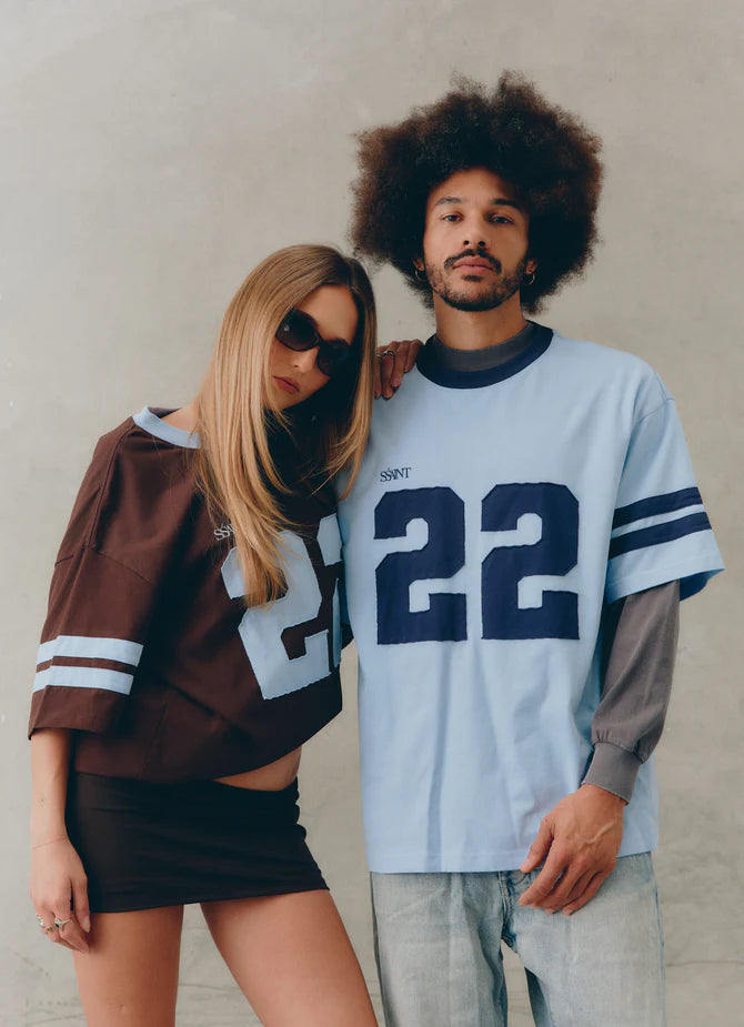 SŚAINT || 22 Motion Tee - Blue + Espresso