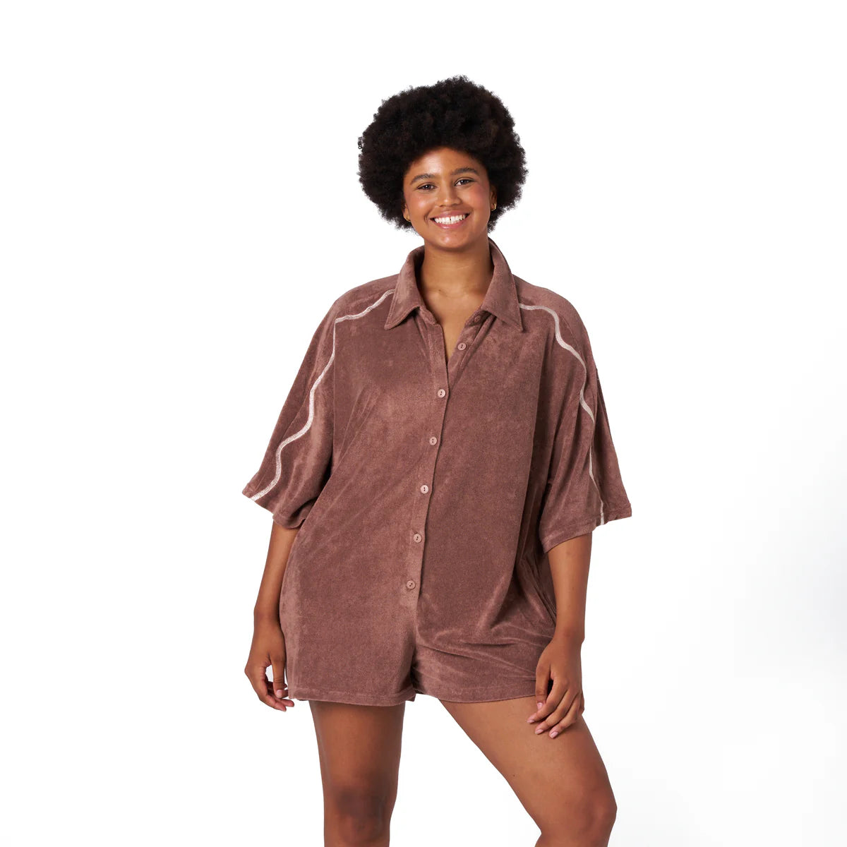 Hibiscus Hotel || Brown Sundown Playsuit