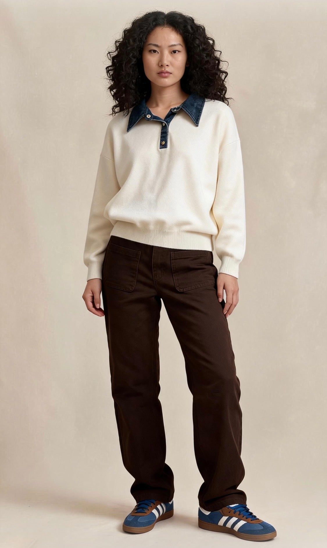 Jorgi Denim Collar Knit