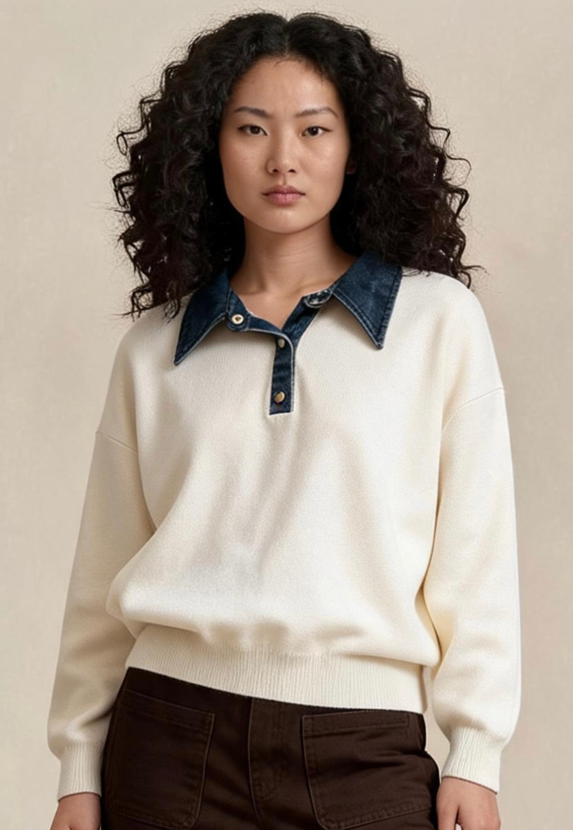 Jorgi Denim Collar Knit