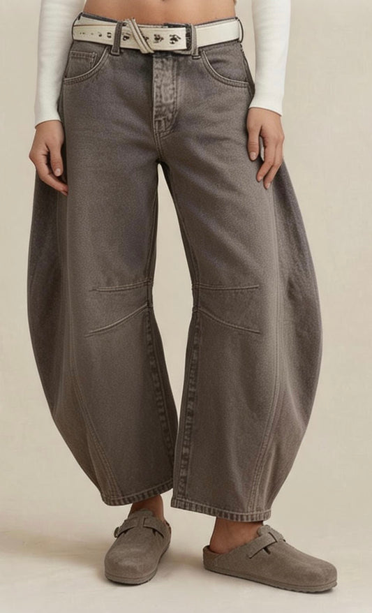 Charlie Barrel Jeans - Charcoal