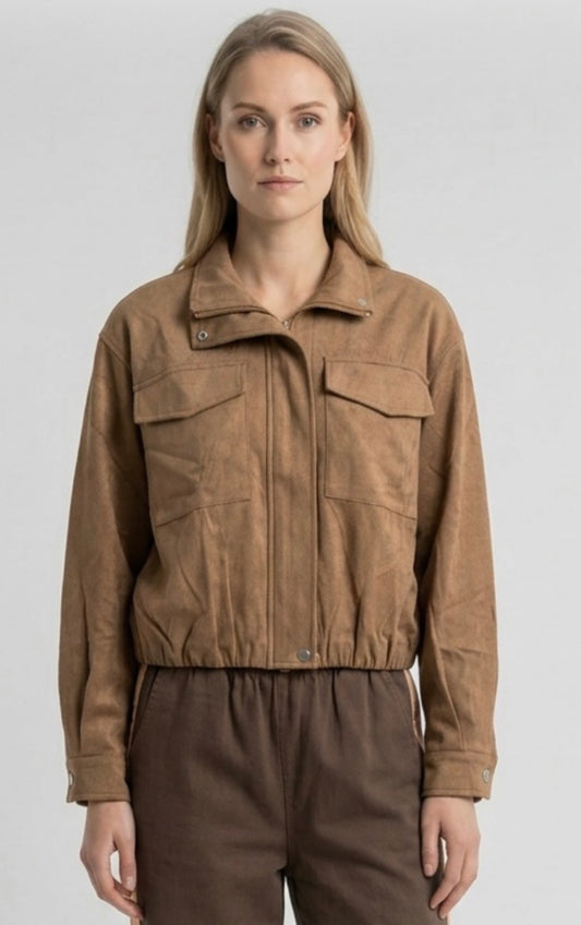 Lacey Suede Jacket - Beige