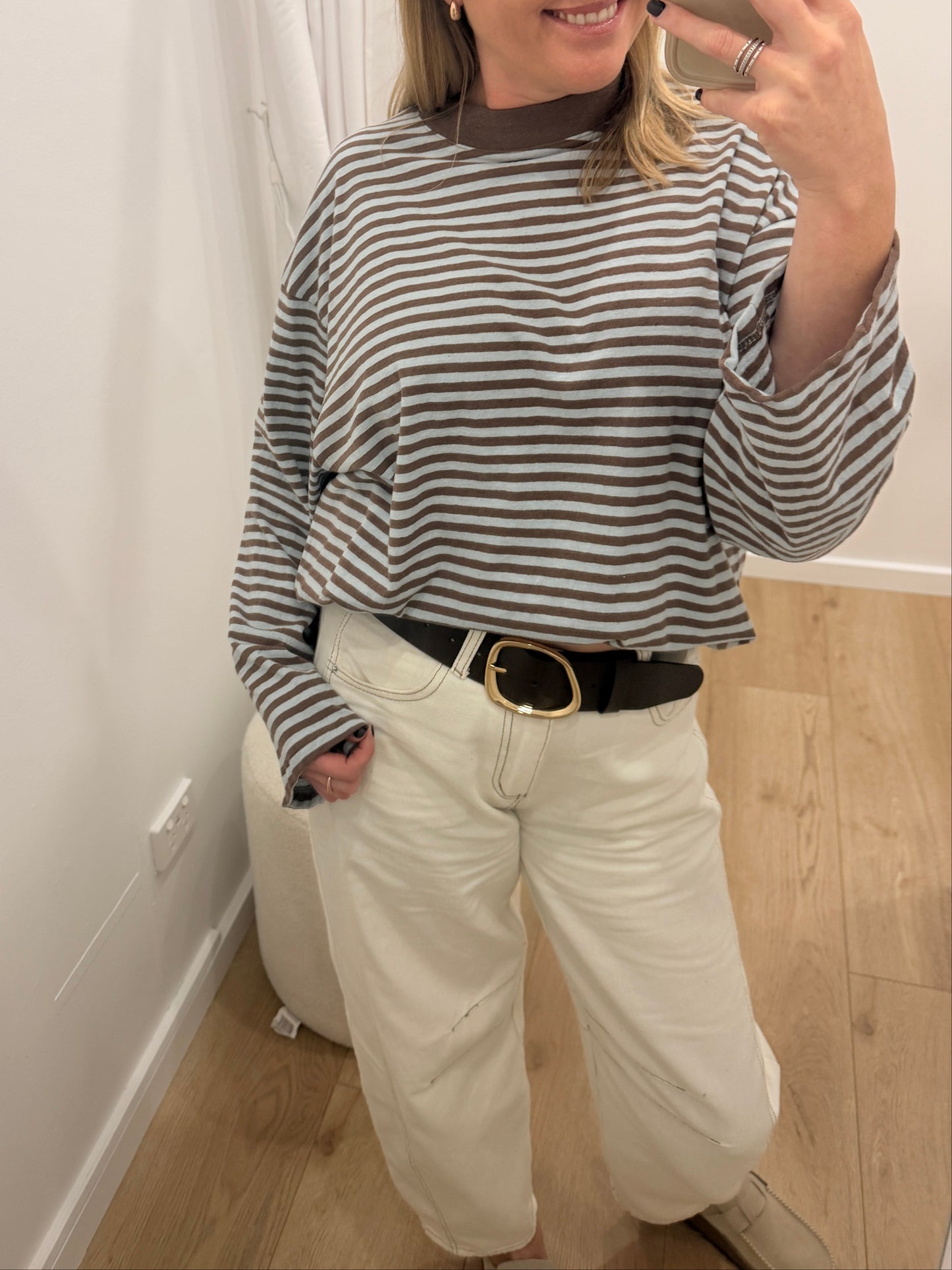 AAE || Paloma L/S Striped Tee - Ocean Blue
