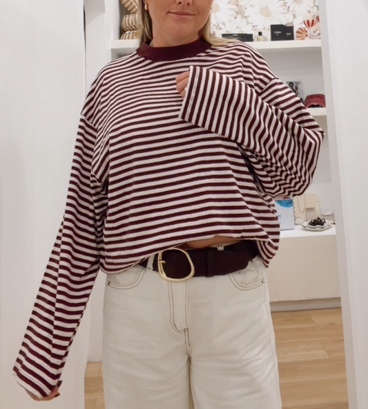 AAE || Paloma L/S Striped Tee - Port