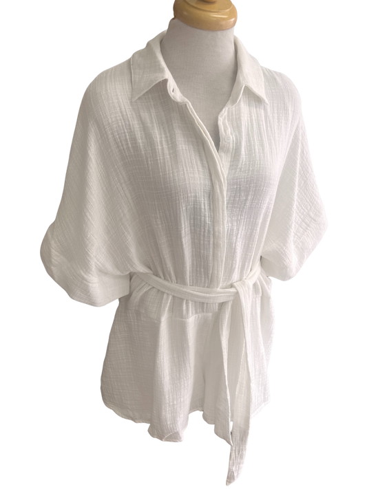 Charlize Playsuit - White