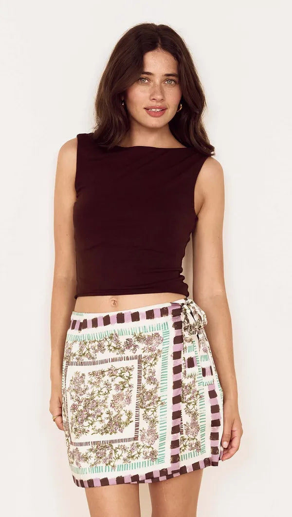 Mink Pink || Floral Wrap Mini Skirt