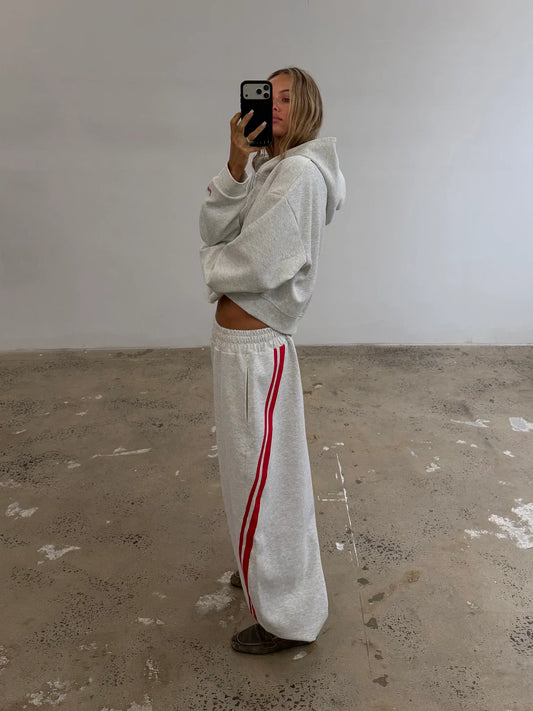 SŚAINT || Barrel Pant - Grey + Red