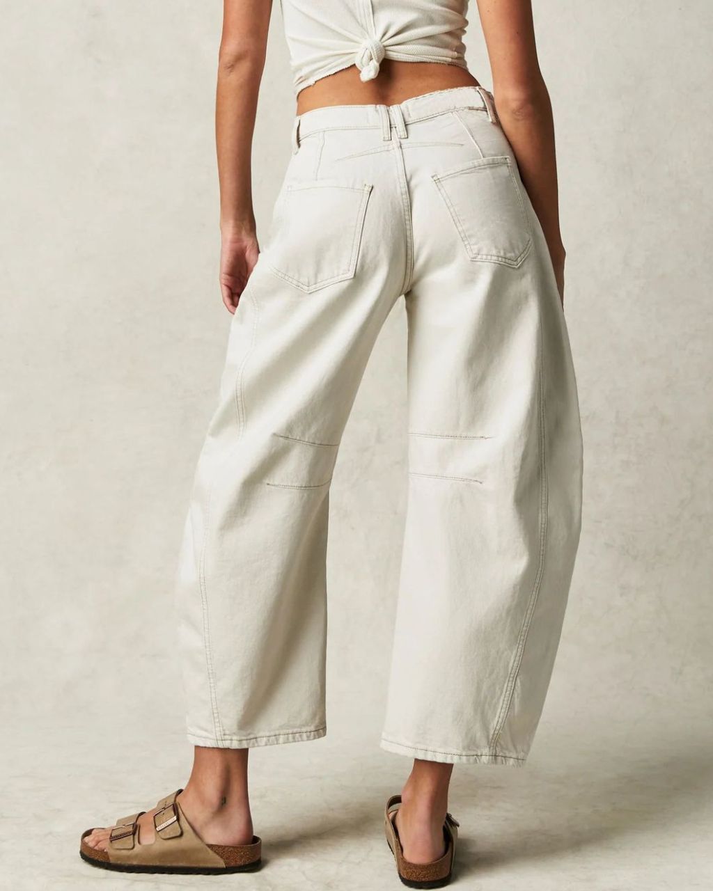 Charlie Barrel Jeans - White