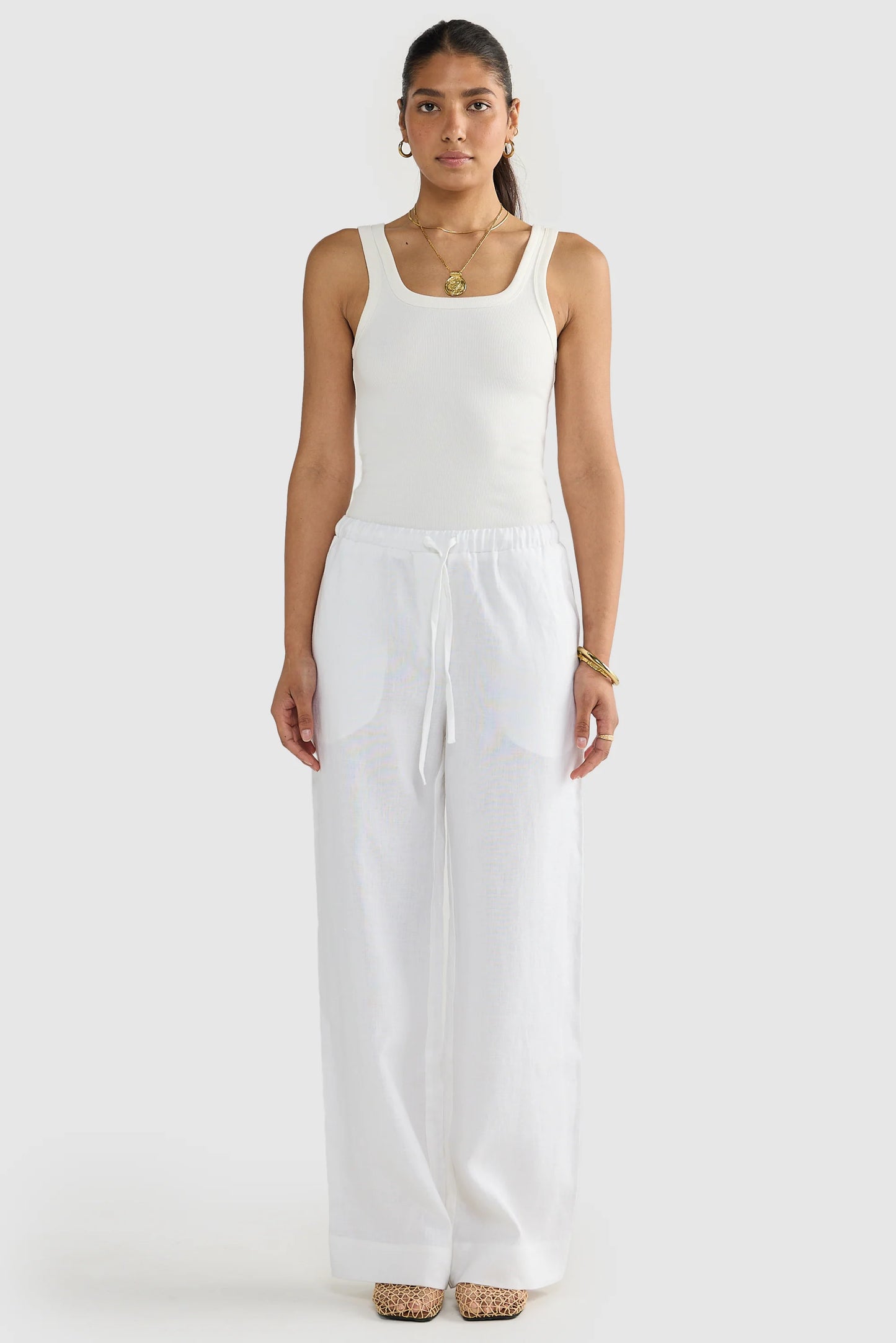 ORTC || Luna Linen Pants - White