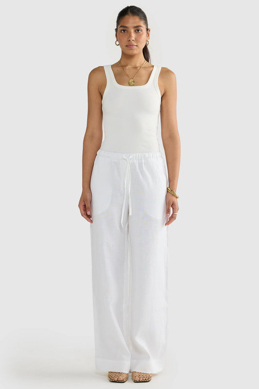 ORTC || Luna Linen Pants - White
