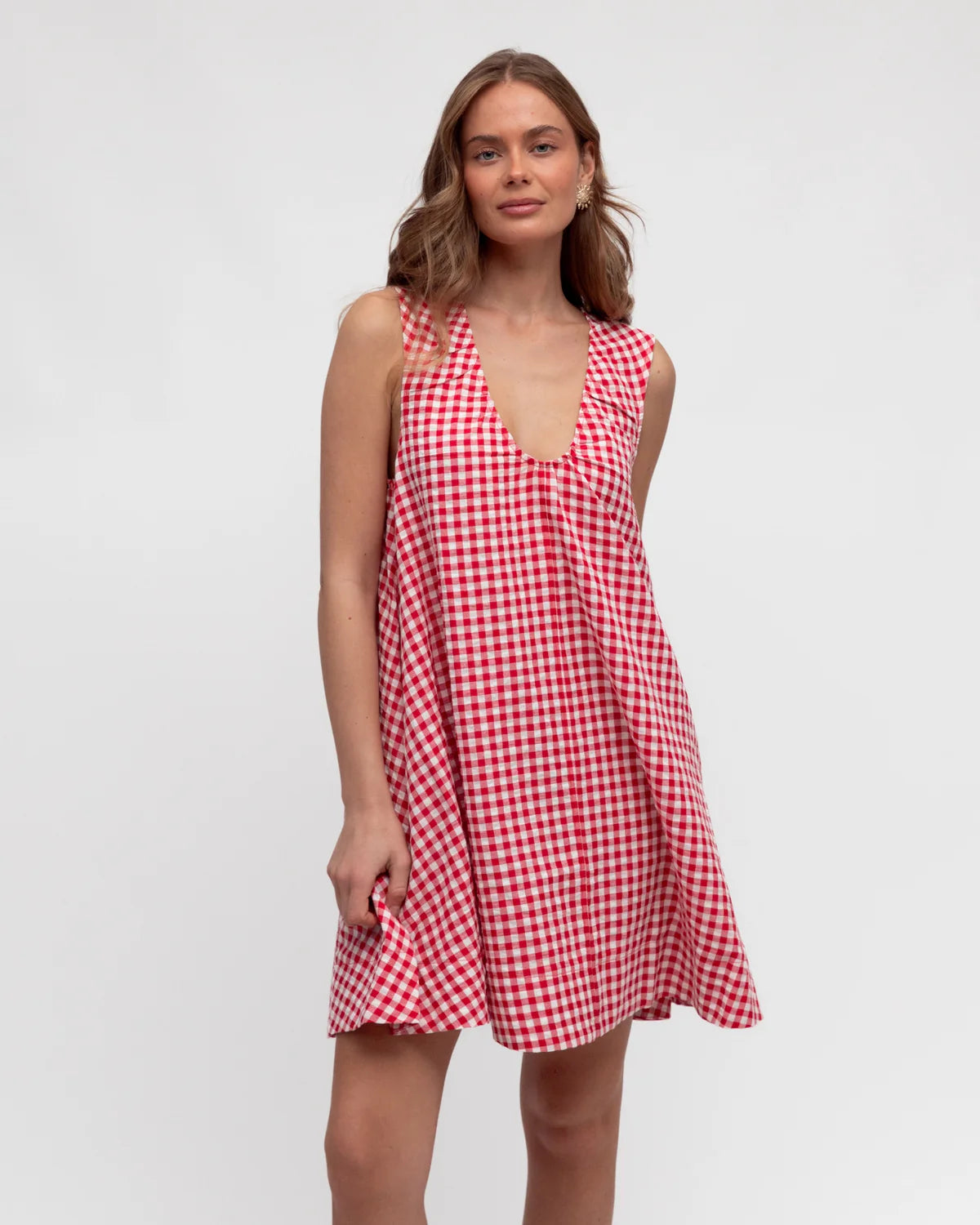Ivy Shift Dress - Red Gingham