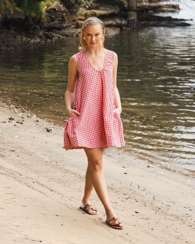 Ivy Shift Dress - Red Gingham