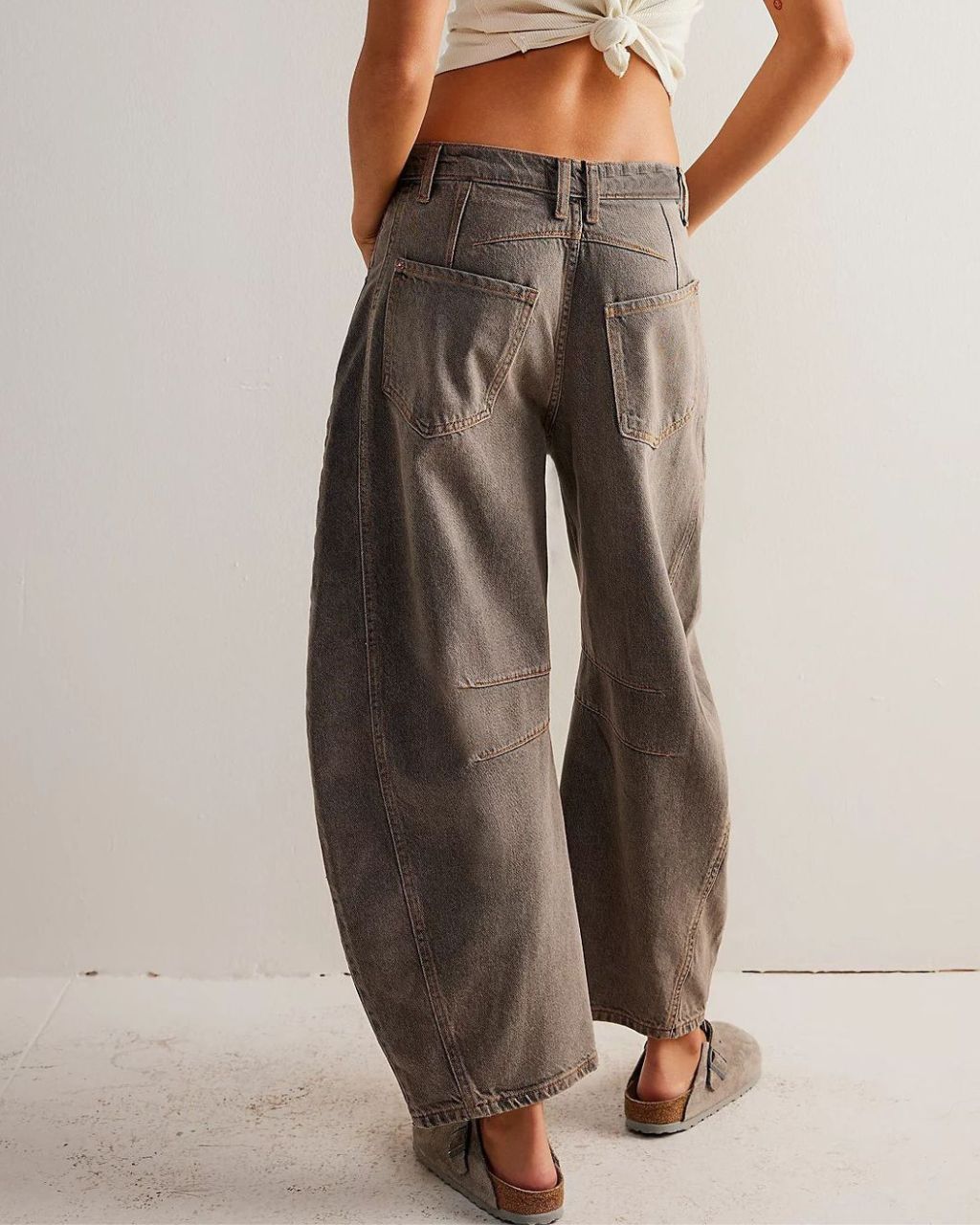 Charlie Barrel Jeans - Charcoal