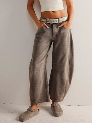 Charlie Barrel Jeans - Charcoal