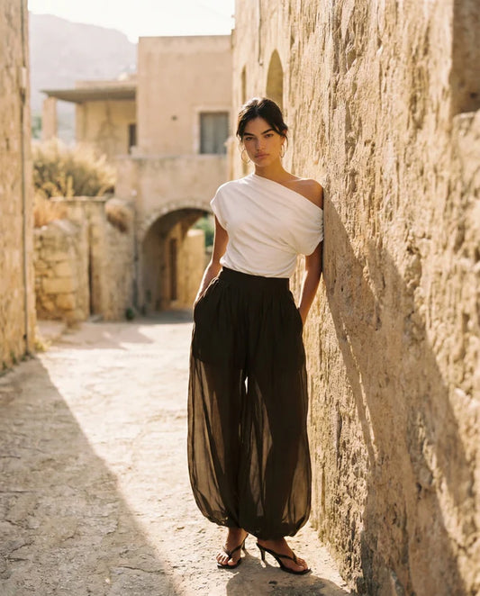 Ramie Buble hem Pants