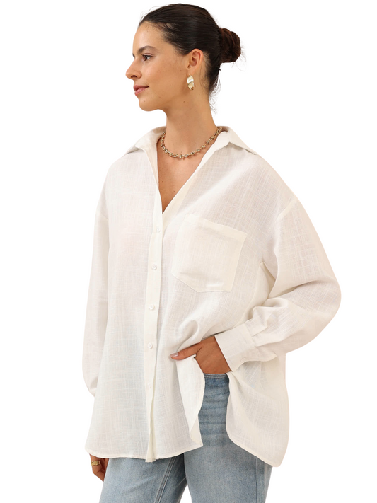 Summi Button Down Top - Cream