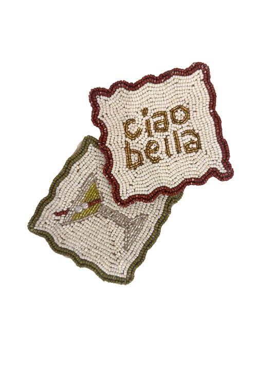 Ciao Martini Beaded Coasters Set of 2