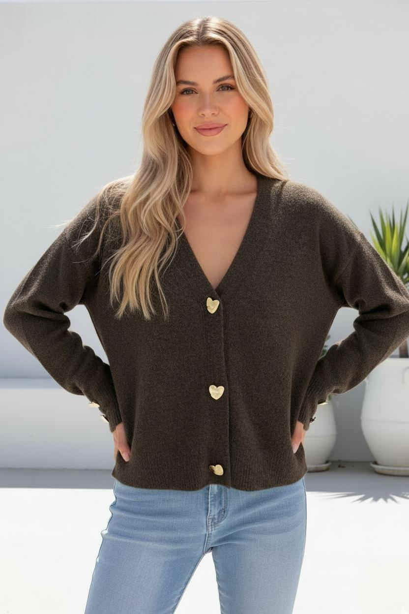 Maisy Cardigan - Chocolate