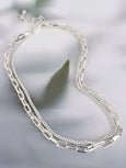Quinn Double Layered Necklace - Silver