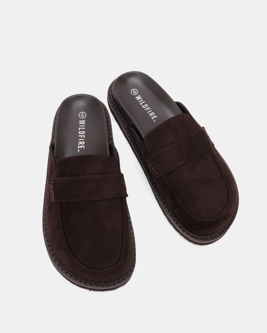 Lotusa Suede Slide - Chocolate