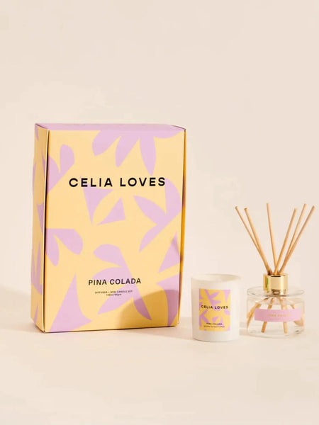 Celia Loves || Duo Set - Pina Colada Diffuser + Mini Candle
