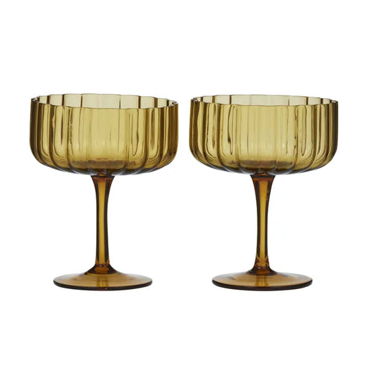Hazel Glass Coupes Set of 2